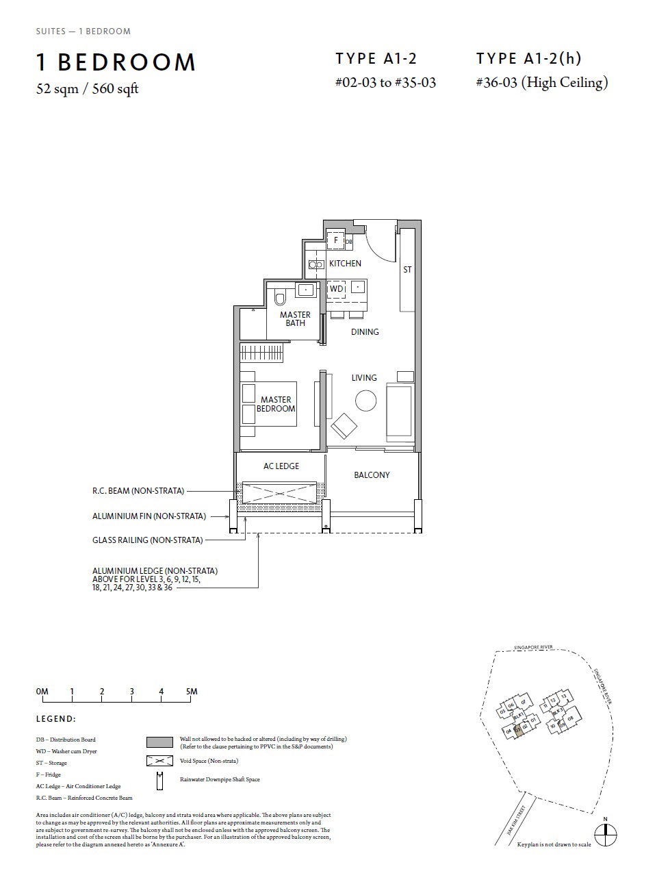 Rivire 1 Bedroom Floor Plan 4